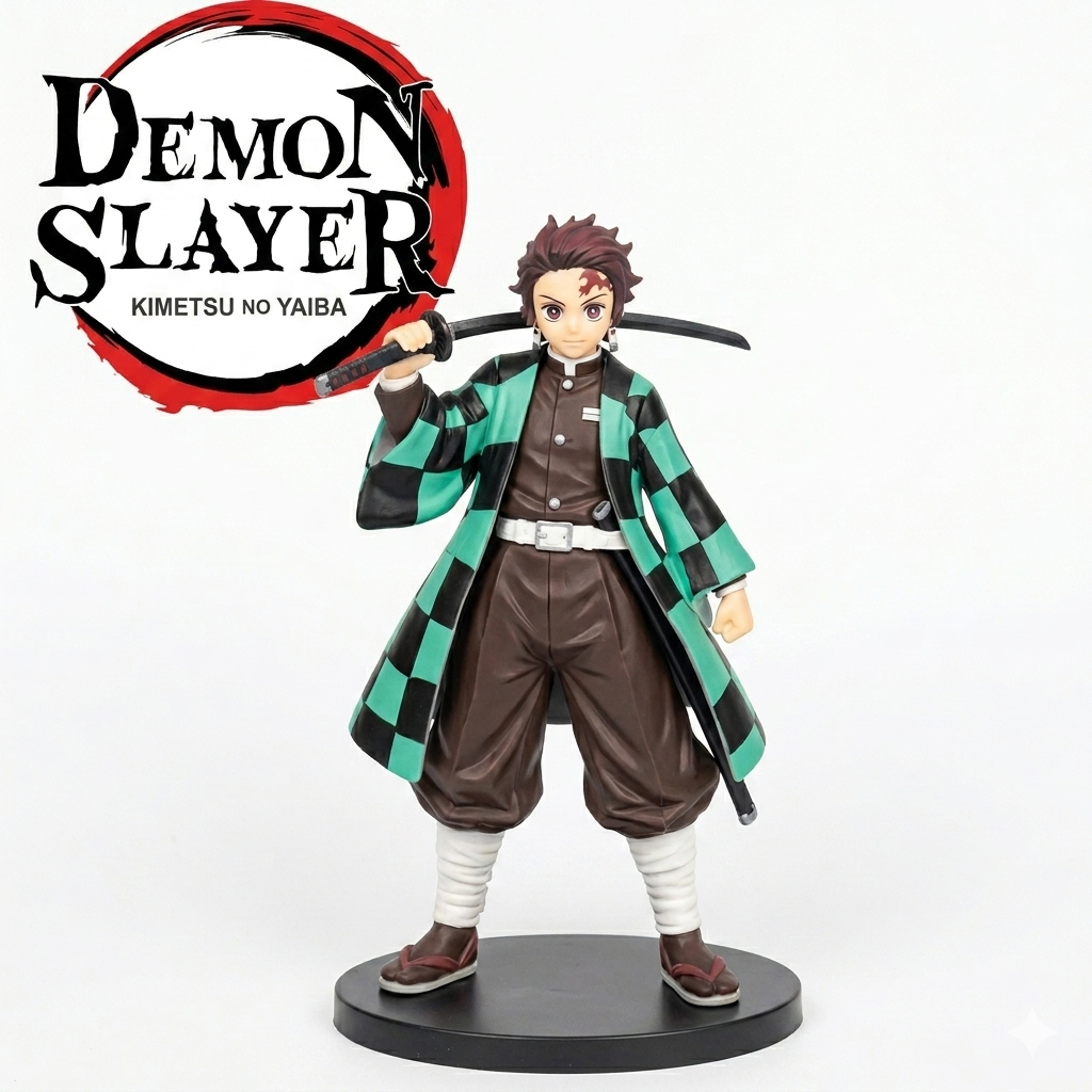 Action Figure Demon Slayer Kimetsu no Yaiba Tanjiro Kamado Colecionável Geek Anime Miniatura