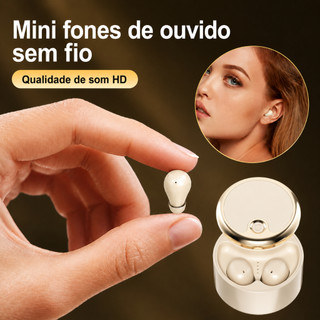 Y15 Mini Fones de Ouvido Invisíveis Bluetooth 5.4 True Wireless Intra-auriculares para Es…