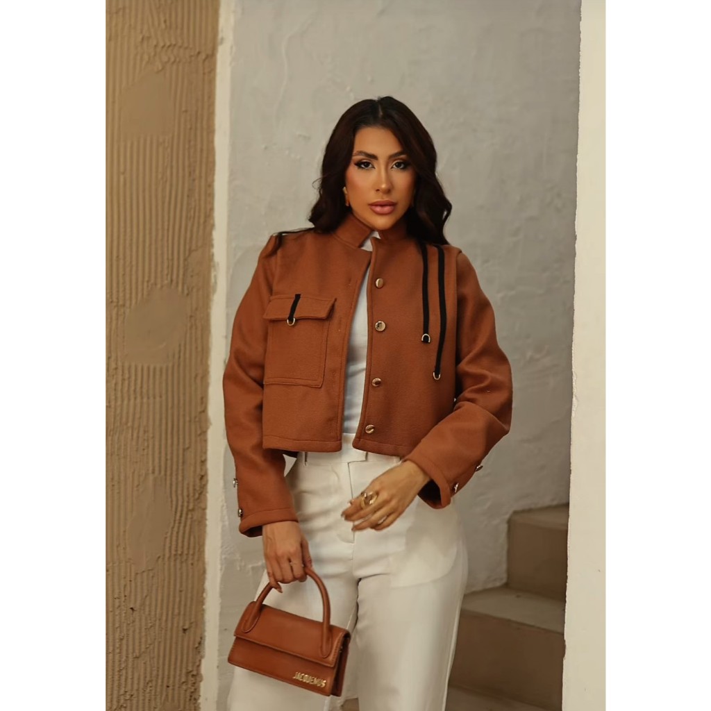 Casaco jaqueta feminino inverno lã batida premium Aurora conforto estilo com botões festa junina M G GG  envio imediato