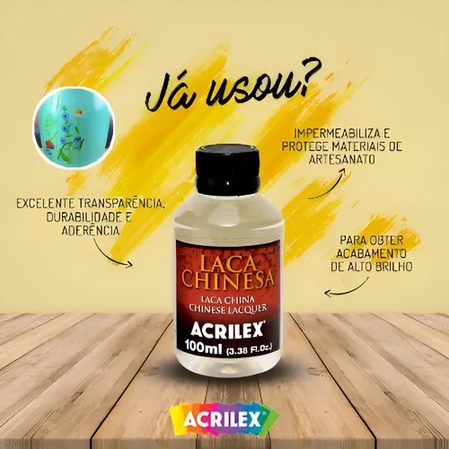 Laca Chinesa 100ml Acrilex Acabamento Brilhante