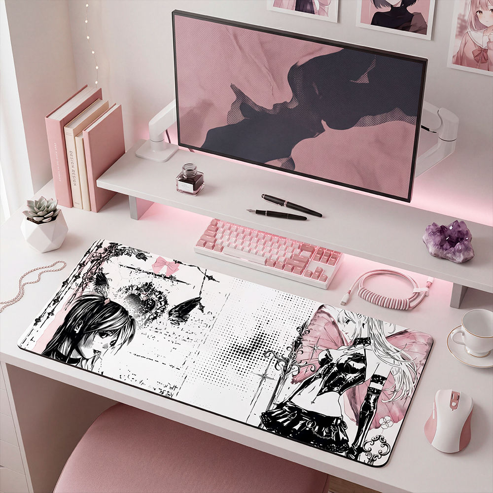 Mouse Pad Gamer Personalizado Death Note Grande RGB Anime Exclusivo 80x30cm Confortável e Preciso