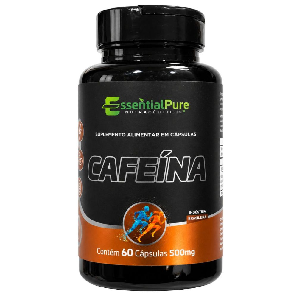 Cafeína 60 Cápsulas 500mg Pré-Treino Termogênico 100% Pura - EP