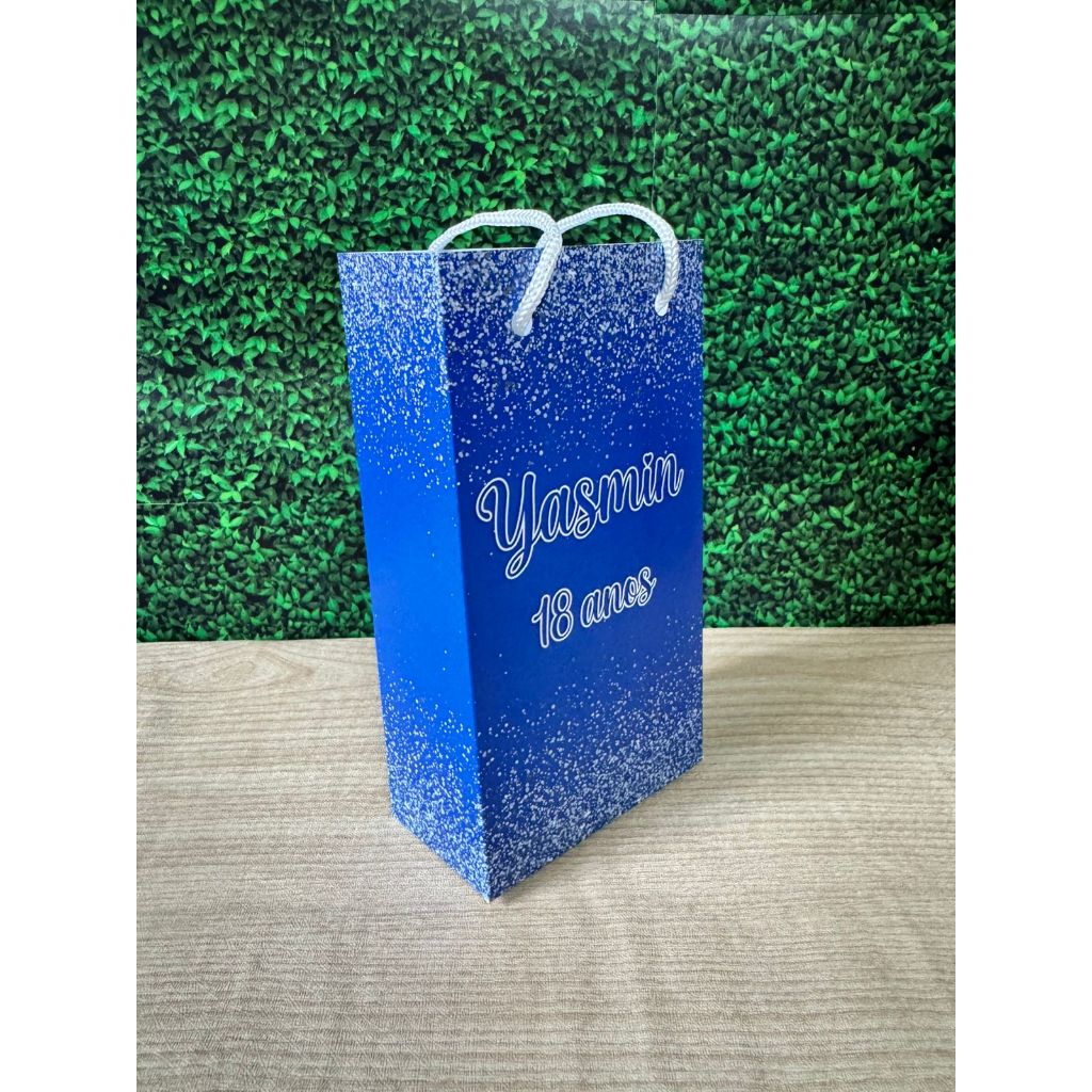 Sacolinhas Surpresas Personalizadas Azul e Prata Lembrancinhas/Festa 15 anos/ Formatura/ Debutante/Aniversário PEGUE E M