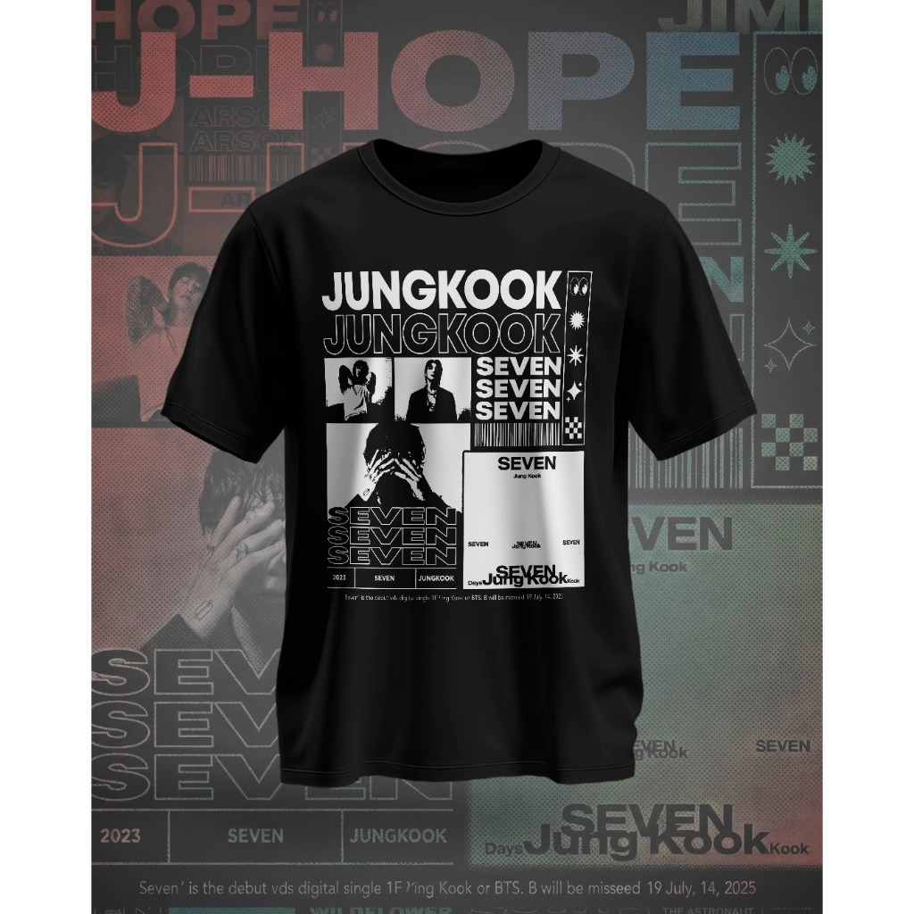 Camiseta BTS 100% Algodão Estampa DTF Kpop Army Infantil Adulto Coleção Nova JUNGKOOK