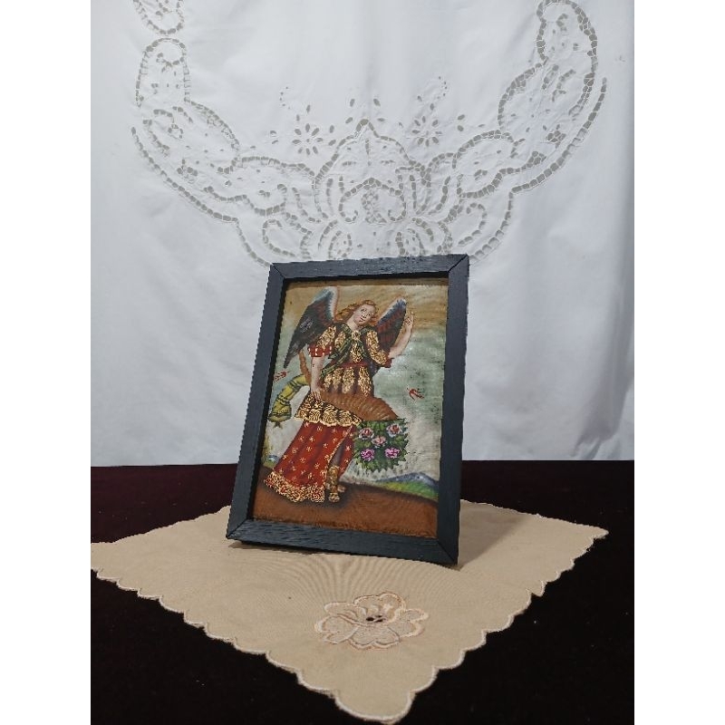 Antigo Quadro Porta Retrato Pintura São Gabriel Arcanjo