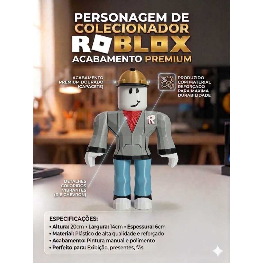 Boneco Builderman , Forsaken , Skin Figure , Edição Limitada, Exclusivo, Roblox , Presente