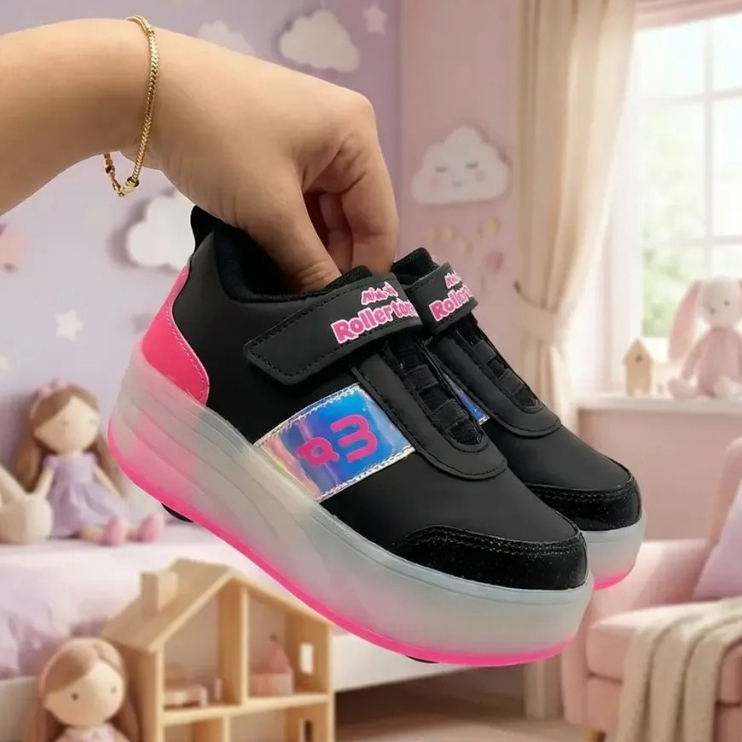 Tênis Infantil de Rodinha com LED MiniPé para Meninas e Meninos MP2623