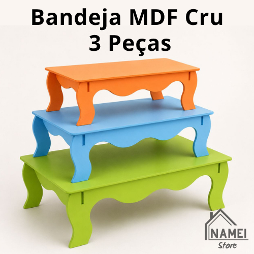 Trio de Bandeja Doces  P M G  Kit Festa Decoração Mesa de Bolo Banquinho Suporte para Doces