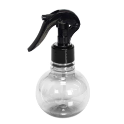 BORRIFADOR PULVERIZADOR FRASCO PET MINI DE 180ml VÁLVULA GATILHO CABELO BARBA ALISAMENTO BLACK