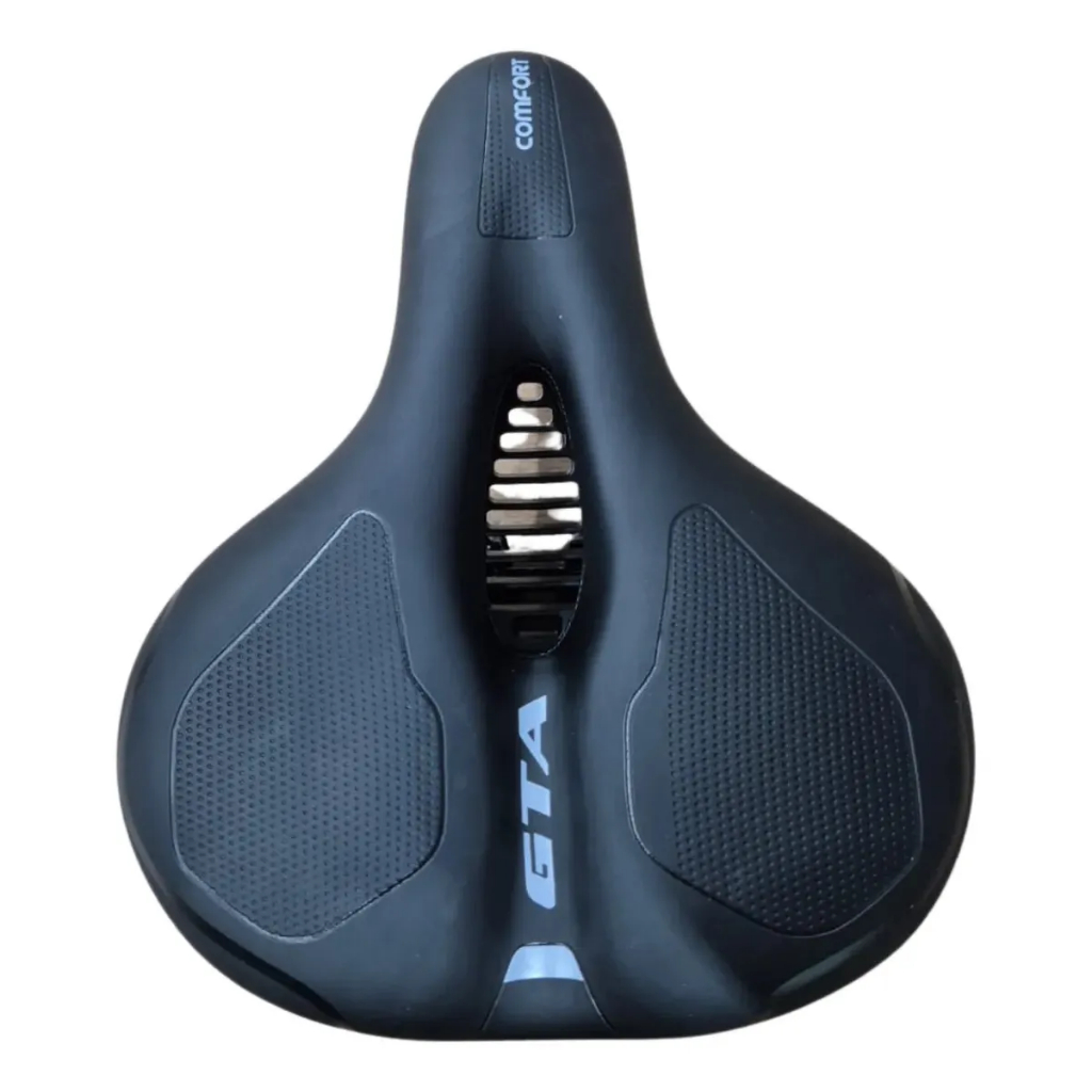 Selim Banco De Bicicleta Mtb Gta Comfort Macio Largo Com Refletor Elastomero