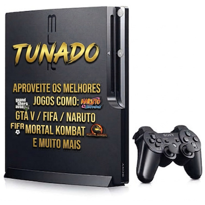 Playstation 3 Desbloqueado GTA V - FIFA - MORTAL KOMBAT - THE LAST OF US E MUITO + | 120GB - 250GB - 500GB - 1TB