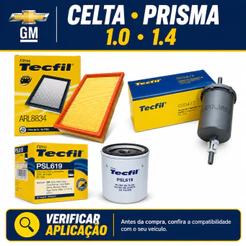 Kit Filtros Celta Prisma 1.0 1.4 Ar Oleo Combustivel Tecfil Original