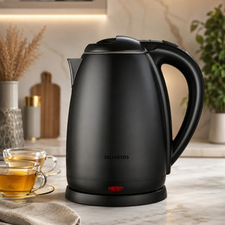 Chaleira Elétrica Jarra 1.8L Café Chá Inox 110v Preto Matte