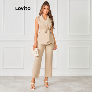 Lovito Conjunto Feminino Alfaiataria Colete e Calça PSB10BR206