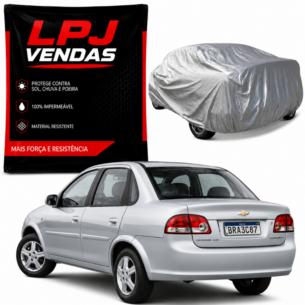 Capa De Cobrir Carro Corsa Sedan Classic Com Forro 100% Impermeável Protege Sol Chuva Poeira Anti-UV