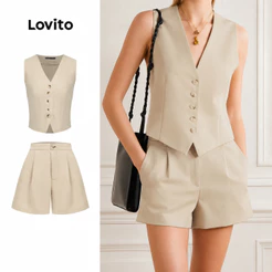 Conjunto Colete ou Shorts Lovito Alfaiataria SHB87ED138