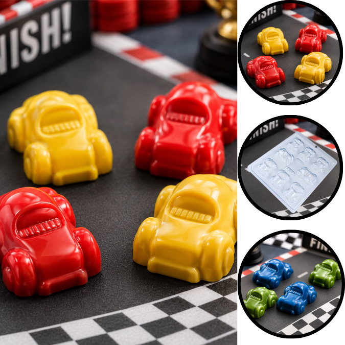 1~10 Forma Simples em Acetato BWB Para Bombom, Doces Dia Das Crianças e Infantil - (i7) 720 - Carrinho(CHOCO)