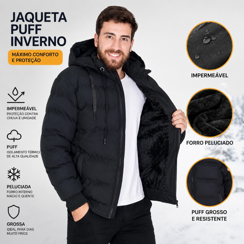 Bobojaco Masculina Jaqueta Casaco Peluciado Impermeável Inverno P ao G4 Plus Size Quente e Confortável