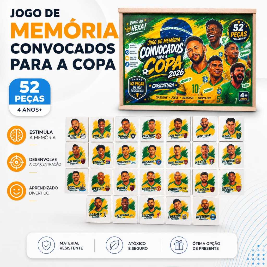 Jogo de Memória Convocados Para a Copa Do Mundo