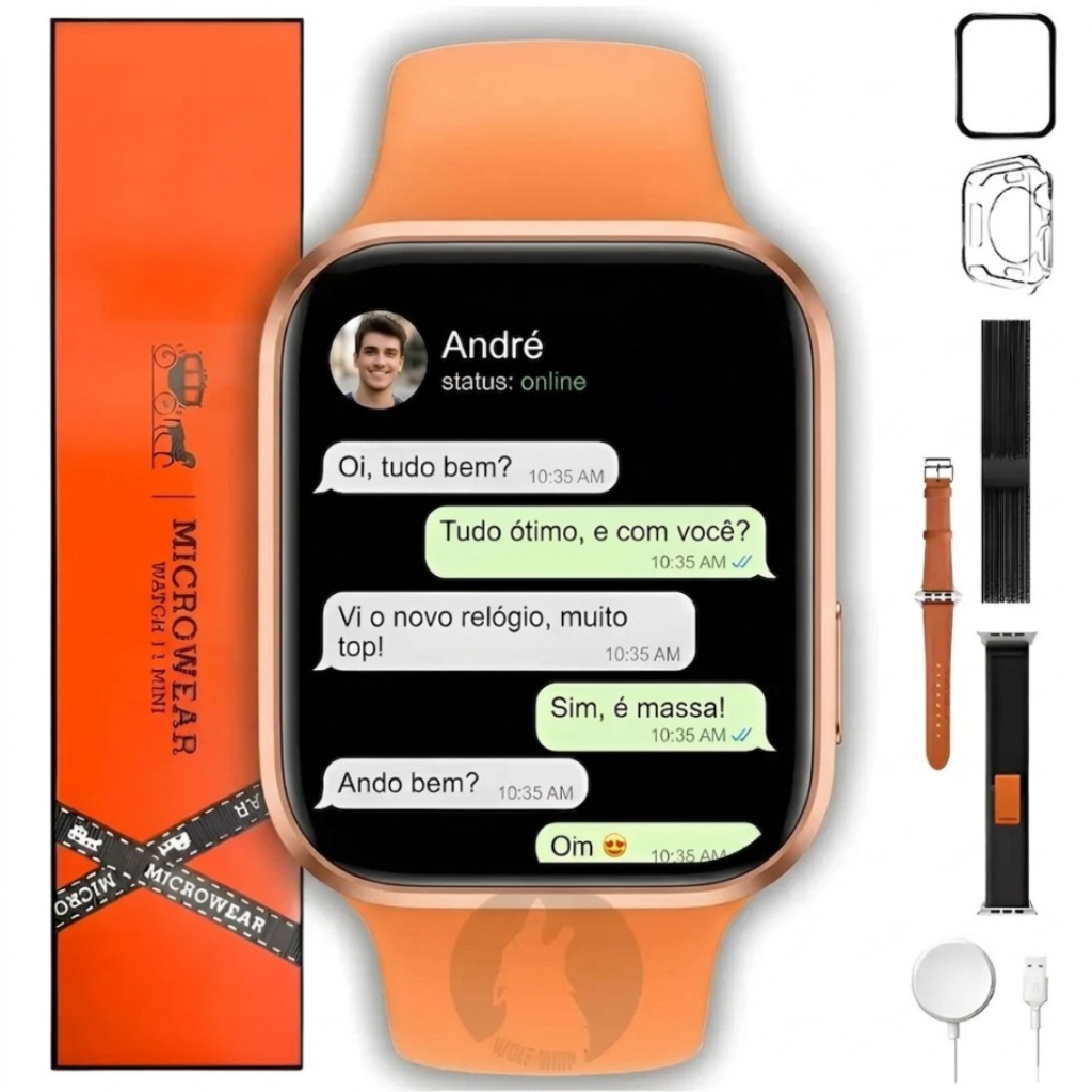 Smartwatch W11 MINI  serie 11 MICROWEAR Amoled Whatsapp 42mm NFC Chatgpt Gps Decibeis