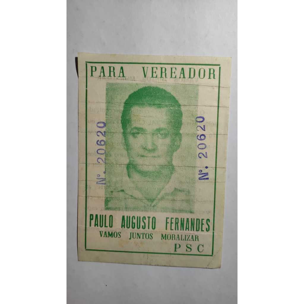 Panfleto Eleitoral PSC Paulo Augusto Fernandes Para Vereador