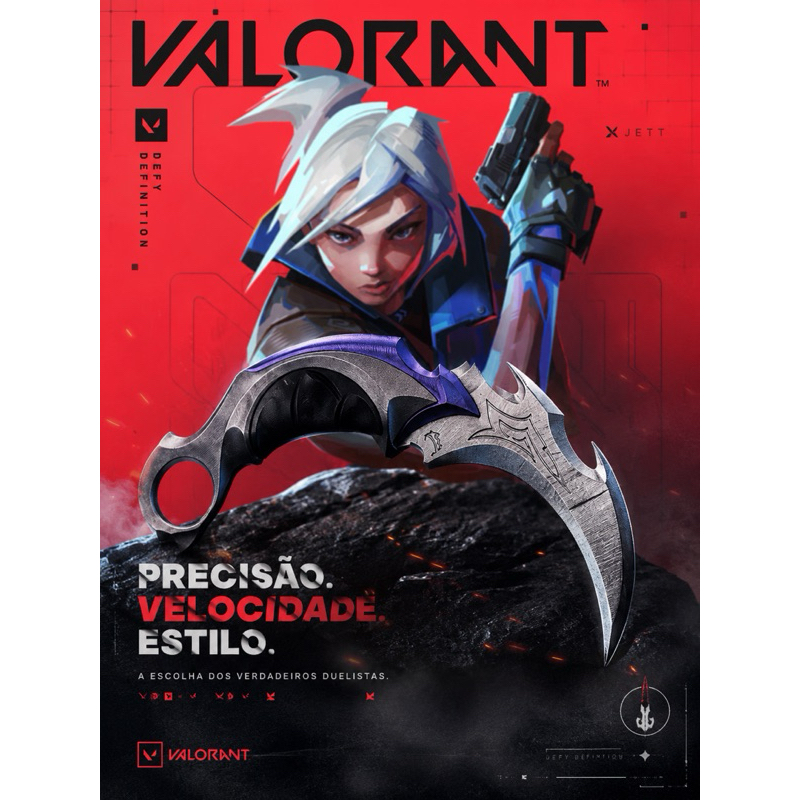 Karambit Valorant Prime – Faca Gamer Colecionável Premiu