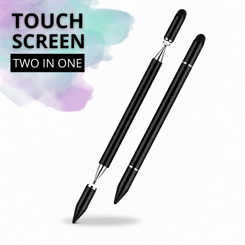 2 EM 1 Caneta Touch Screen Ponta Fina IOS Android Alta Precisão Stylus Universal Tablet Celular