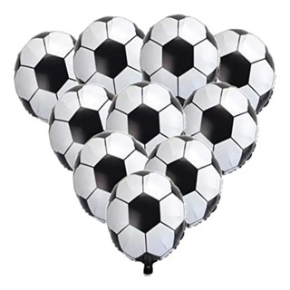 KIT10 Balão 35cm Metalizado Bola De Futebol Grande