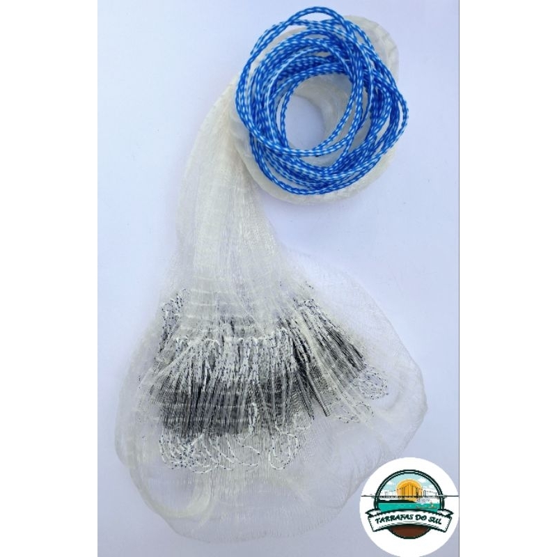 Tarrafa De Pesca Lambari Piaba Camarão Malha1.2 Fio 0.25 12 Metros  Altura 1.80
