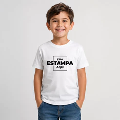 Camiseta Infantil Personalizada Menino e Menina Estampada 100% Algodão Criança Desenho