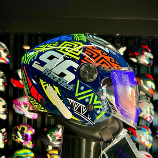 CAPACETE RACE TECH PLAY - ART BLUE ORANGE MESMO CASCO DO AGV BLADE