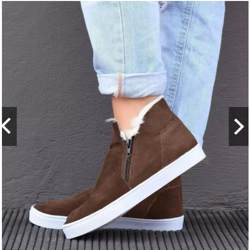 Bota Conturno Pelo Lã de Inverno frio Bota Feminino