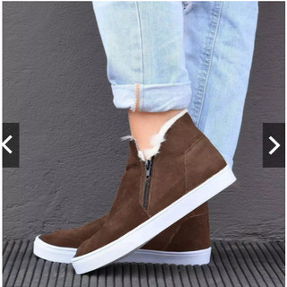 Bota Conturno Pelo Lã de Inverno frio Bota Feminino