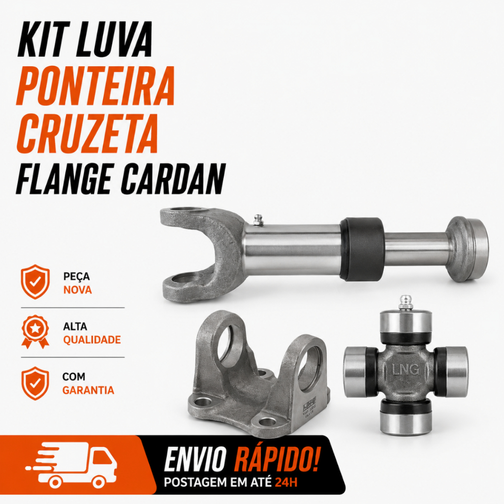 Kit Luva Ponteira Cruzeta Flange Cardan Opala Belina Pampa Trator