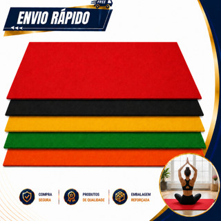 Tapete de Yoga Pilates Ginástica Placa De EVA 3mm x 0,5m x 1m Preto Vermelho Laranja Verd…
