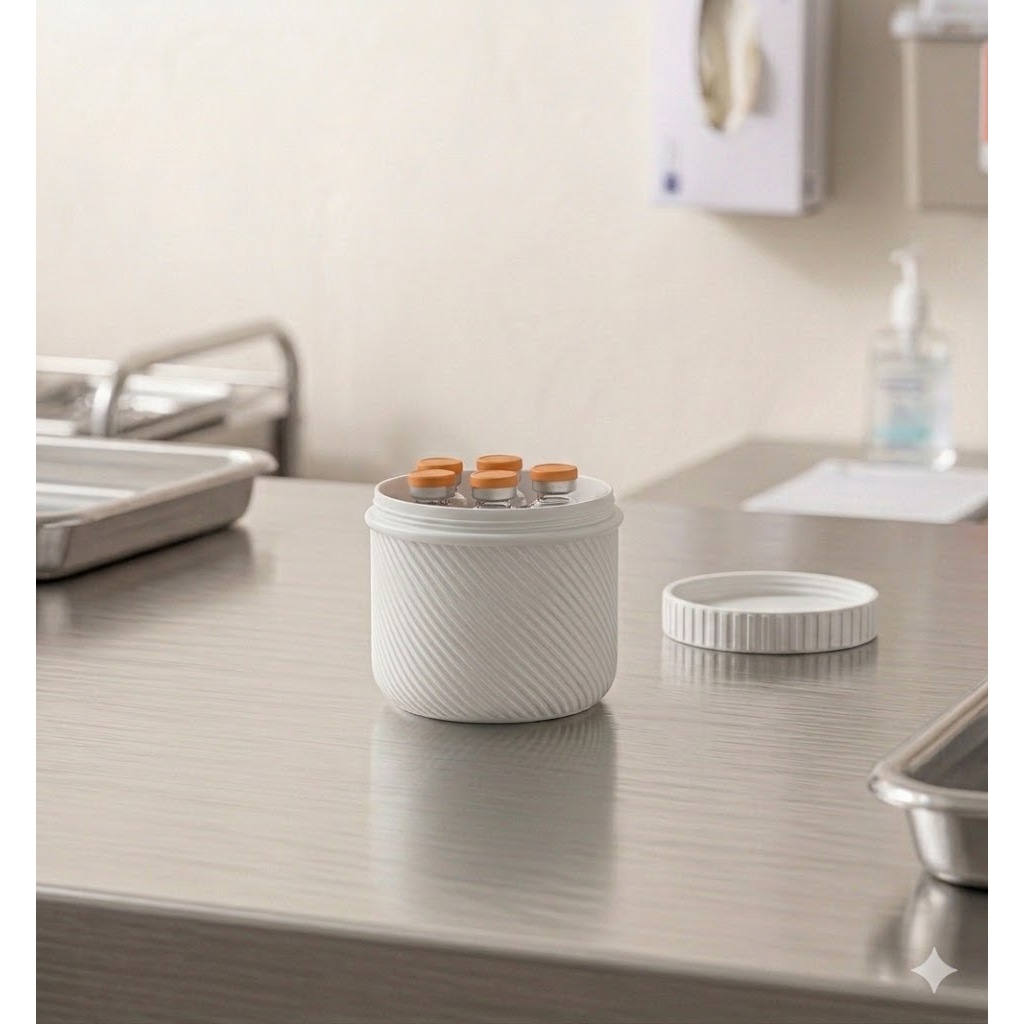 Porta Ampolas Pote Organizador Estética Biomédica Enfermagem Até 5ml Suporte com Rosca Premium