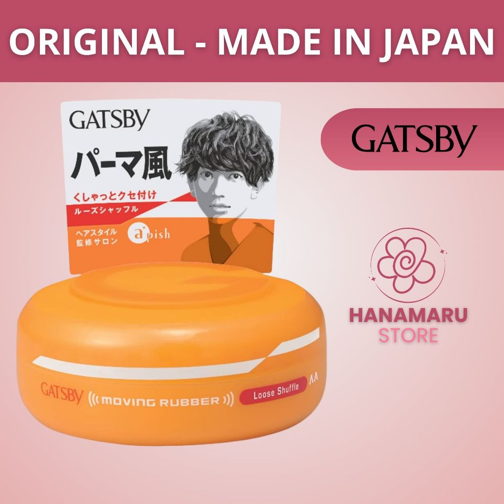 Gatsby Cera Pomada Moving Rubber Loose Shuffle (Laranja) - Made in Japan
