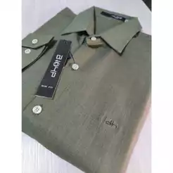 Camisa Social Masculina Manga Longa Algodão Slim Alta Qualidade Linho