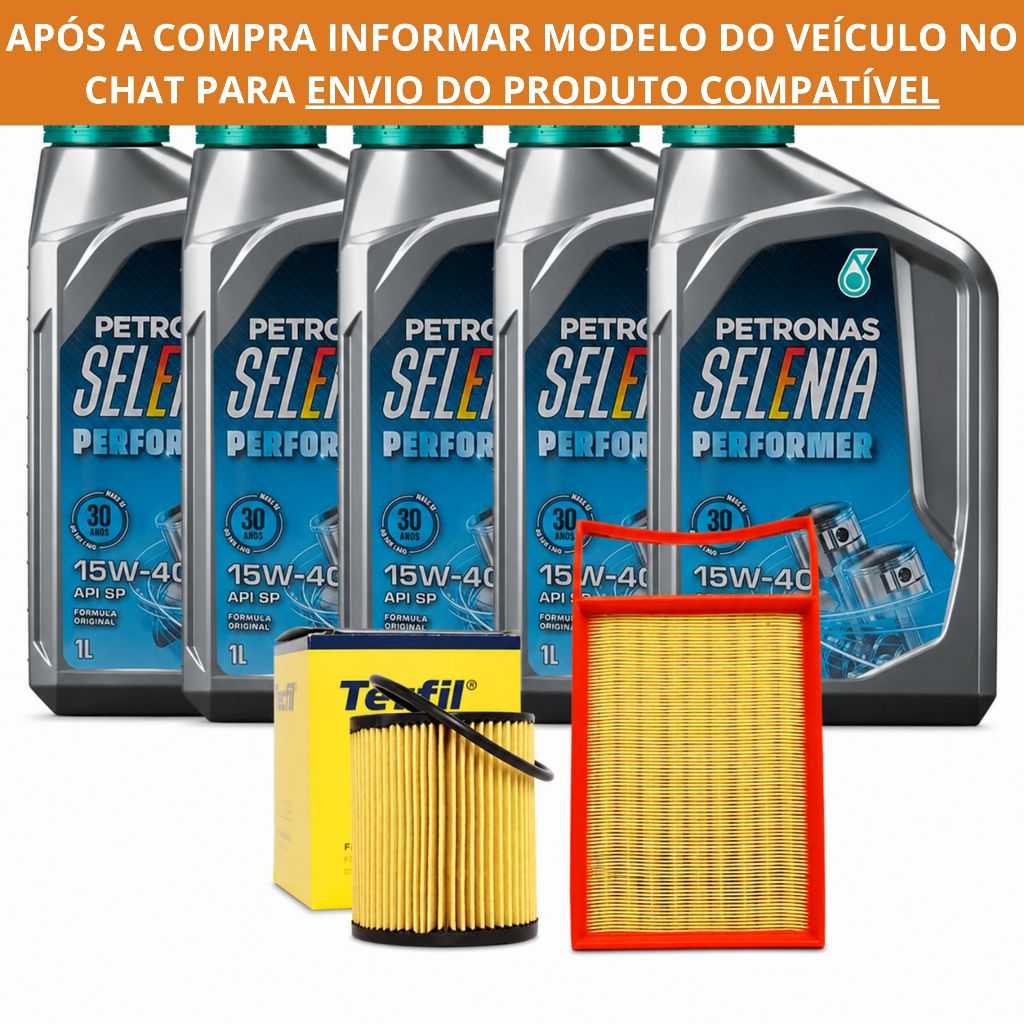 Kit Revisão Completa - 5 Litros de Óleo Selenia Performer 15W40 + Filtro de Óleo + Filtro de Ar