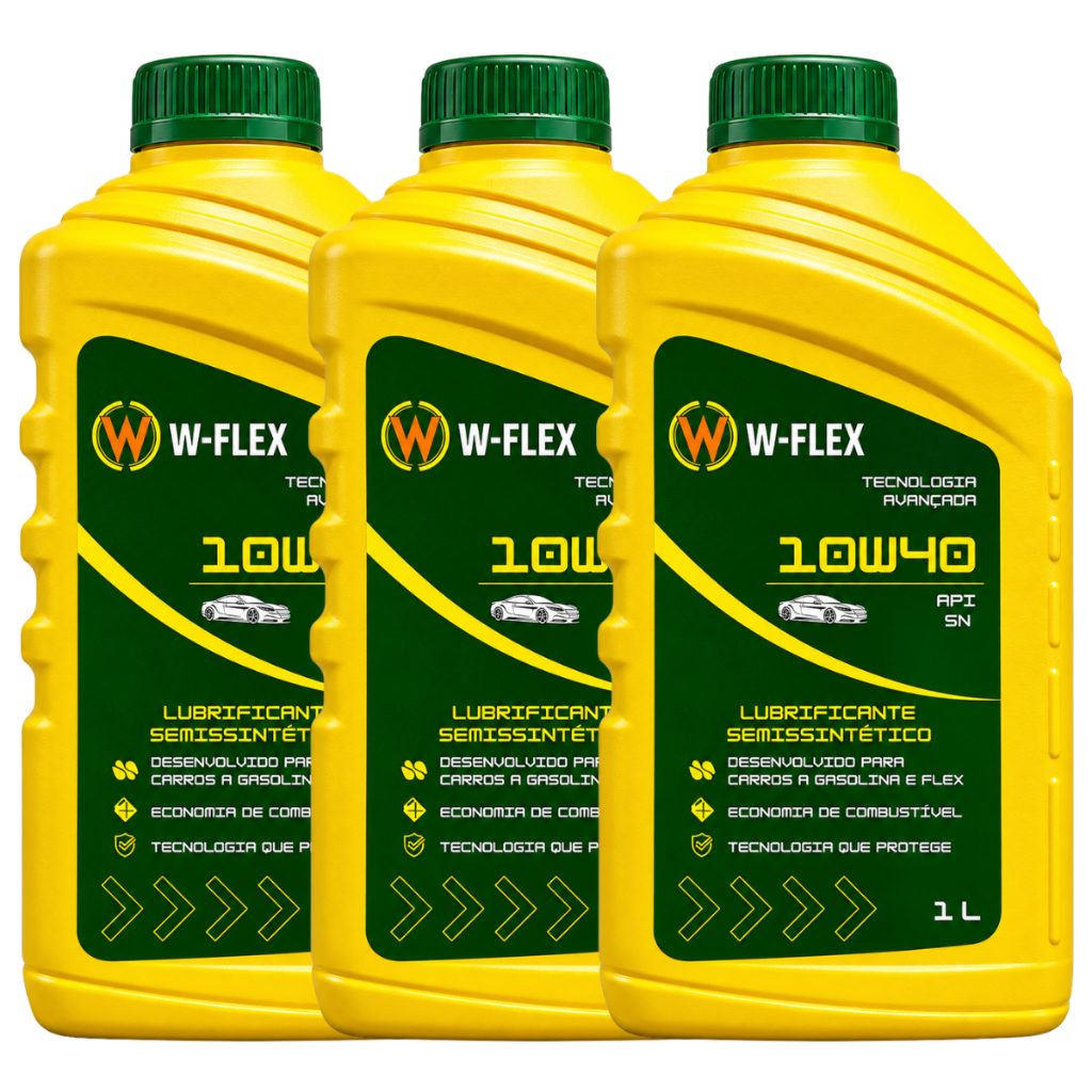 Kit 3 Óleos MotorW-Flex Sae 10w40 Api Sl Semi-sintético
