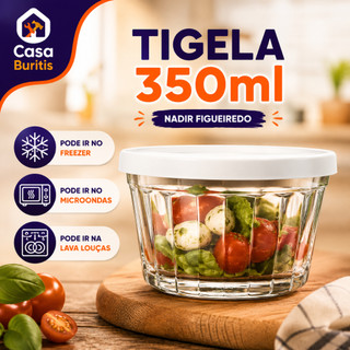 Tigelas De Vidro Com Tampa 350Ml Pote De Vidro Com Tampa 350ML TIgelinha Americana kits Diversos