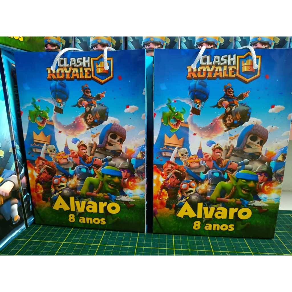Sacolas Personalizadas Clash Royale Prontas para uso Tamanho M Lembrancinhasl Clash Royale