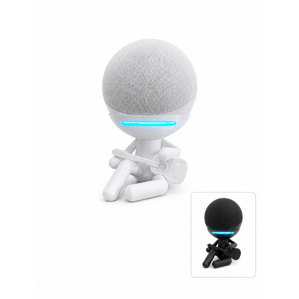 Suporte Decorativo Alexa Echo Dot 4 e 5 Geração - Violão -- Preto ou Branco