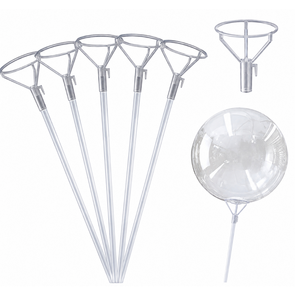 100 Varetas para Balões 70 cm Suporte Pega Balão/Bexiga/Bubble Haste Decoração Centro de Mesa Festas