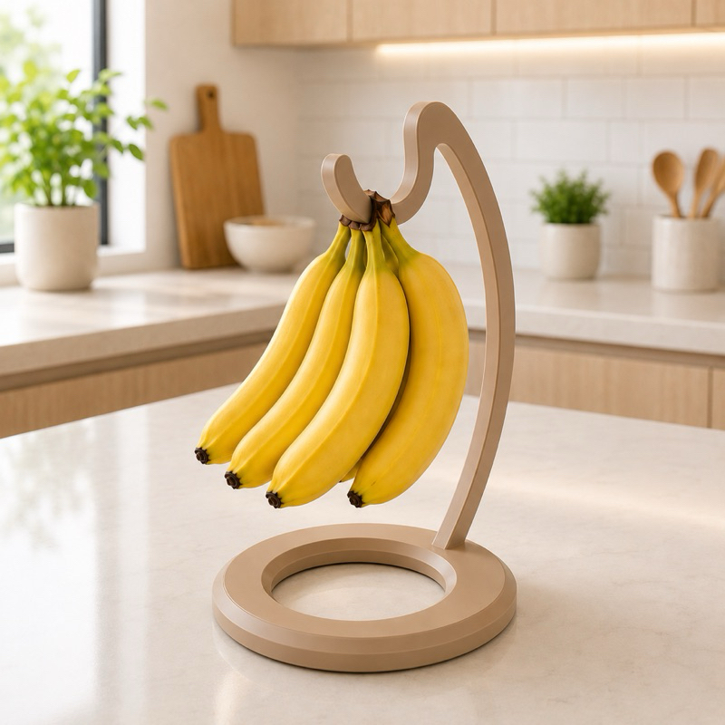 Suporte Para Banana | Fruteira Porta Banana | Organizador de Cozinha Moderna + Brinde
