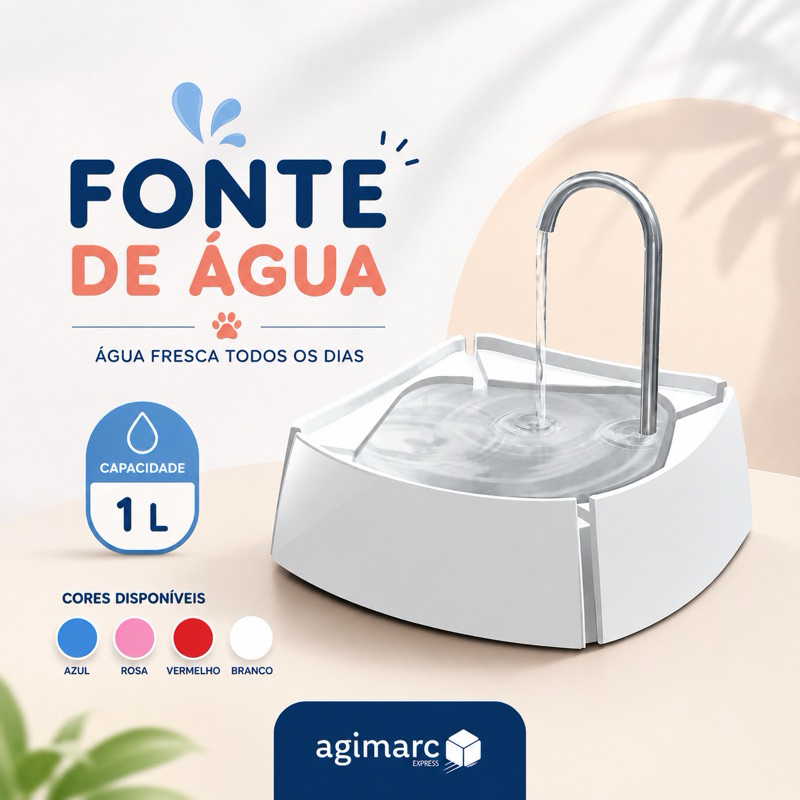 Bebedouro Fonte de Água Little Dado Mec Pet 1L Fresca Reservatório Cachorro Gato Pets Animais Fácil de Limpar Interativo