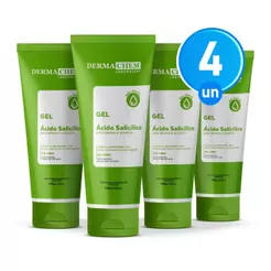 Kit 4 Gel Facial Antioleosidade Ácido Salicílico 100g Dermachem