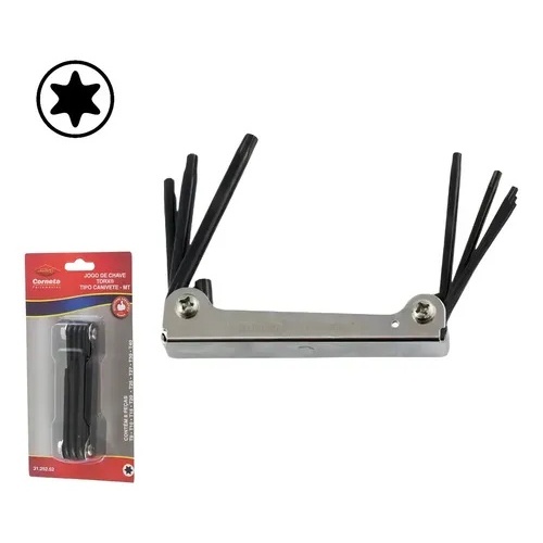 Kit De Chave Torque Torx T9-t40  Canivete 8 Pontas - Corneta.