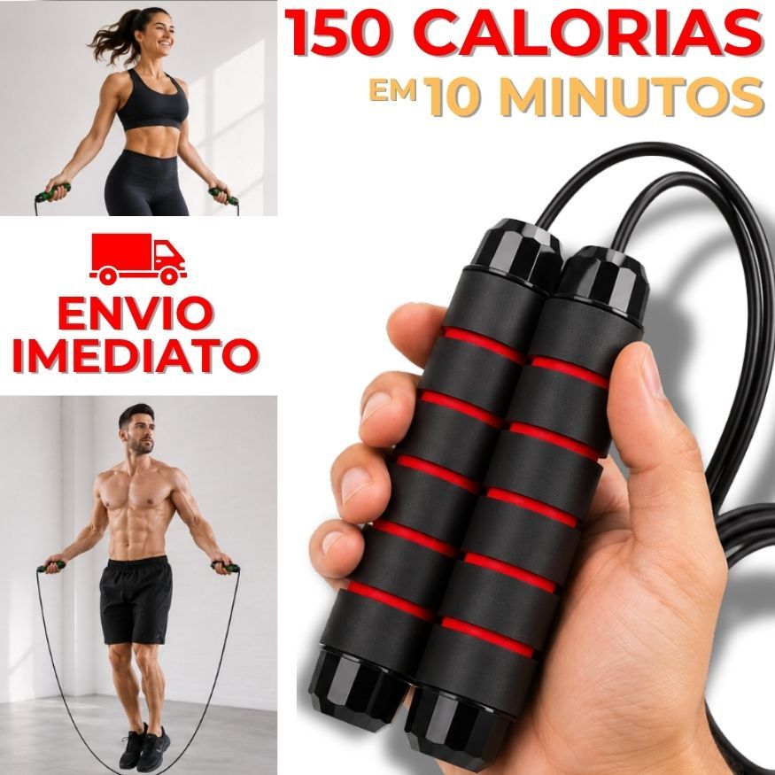 Corda de Pular Profissional Crossfit - 3 Metros - Ajustável + Rolamento 360° + Cabo de Aço + Espuma