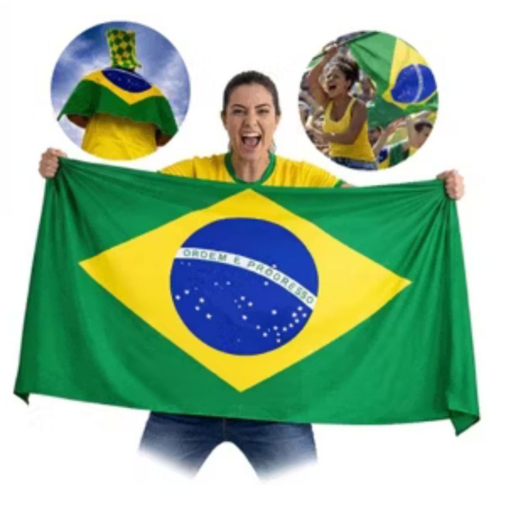Bandeira do Brasil 1 x 1,45 Metro tecido oxford durável Olimpiadas Decoração Estampa Copa Do Mundo